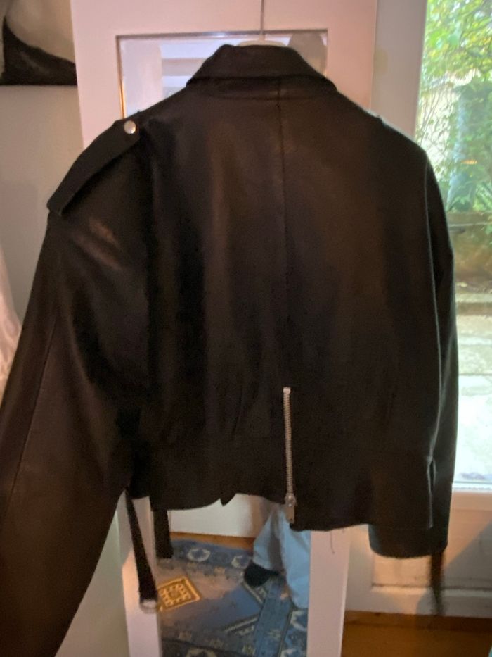🖤 Blouson perfecto vintage noir femme – taille 38/40 - photo numéro 4