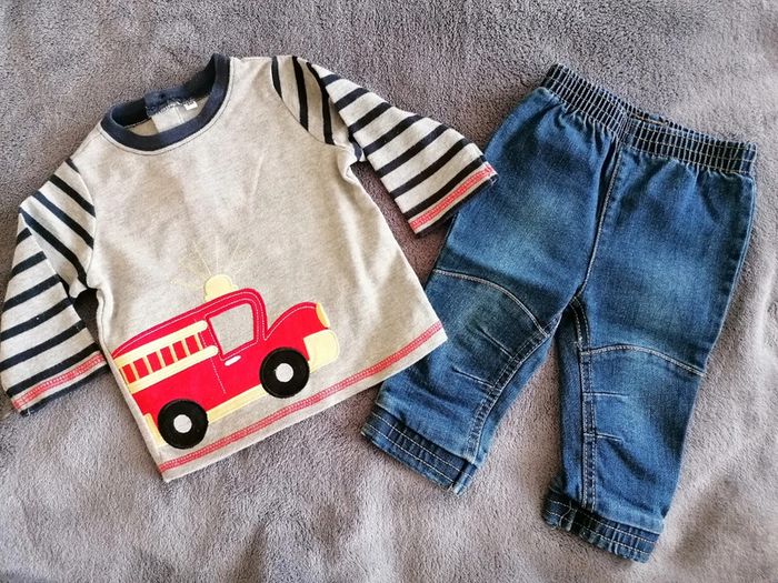 Tee-shirt et jeans garçon taille 6 mois