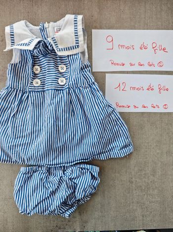 Robe marinière - merci bébé fille avec bloomer