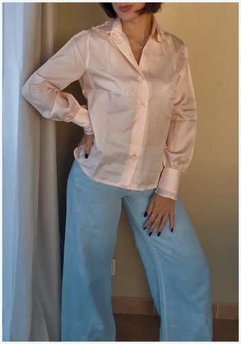 Chemisier rose poudré satiné vintage parfait état