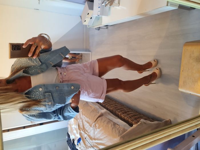 Veste en jean courte ample avec des strass Shein Taille 36 - photo numéro 10