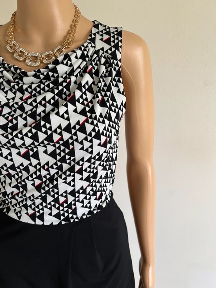 Robe noire et blanche sans manches Esprit taille française S jamais portée - photo numéro 6