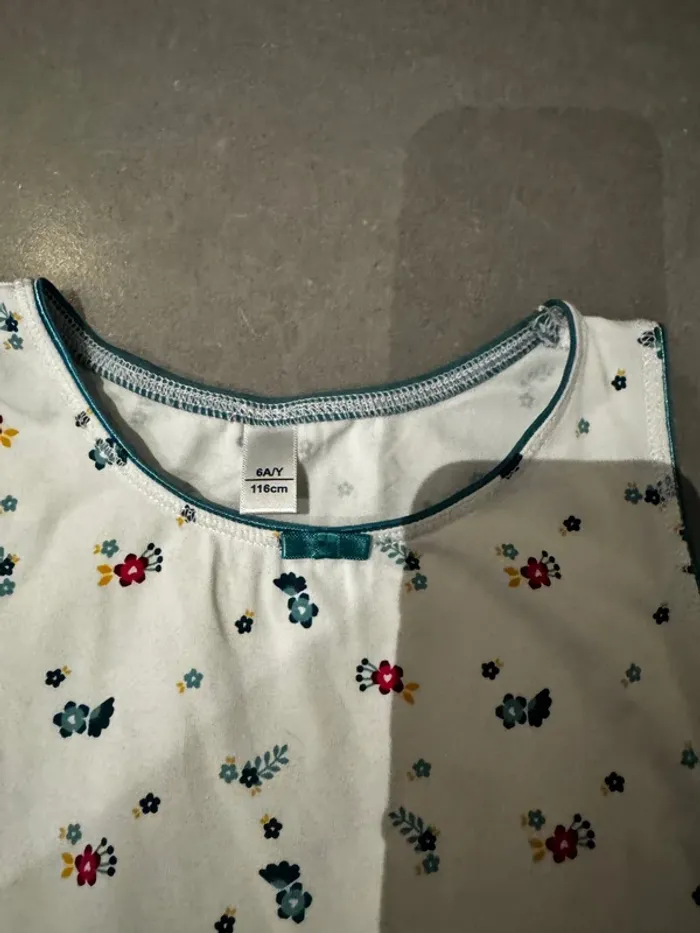 Débardeur / T shirt sans manches / Maillot de corps - Okaidi - Fleurs - Blanc - 6 ans - photo numéro 2