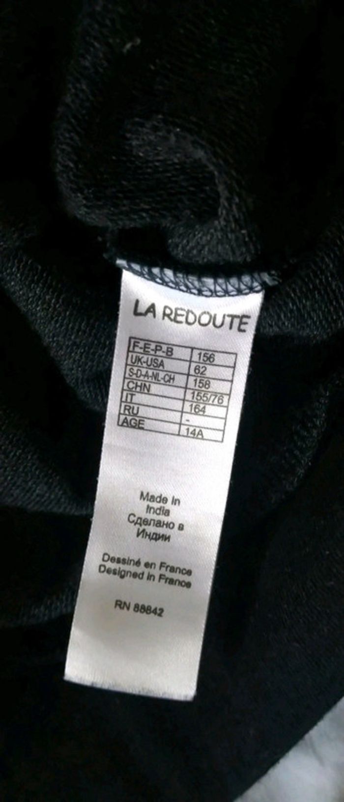 Sweat en molleton noir à liserés or fille 14 ans la redoute - photo numéro 8