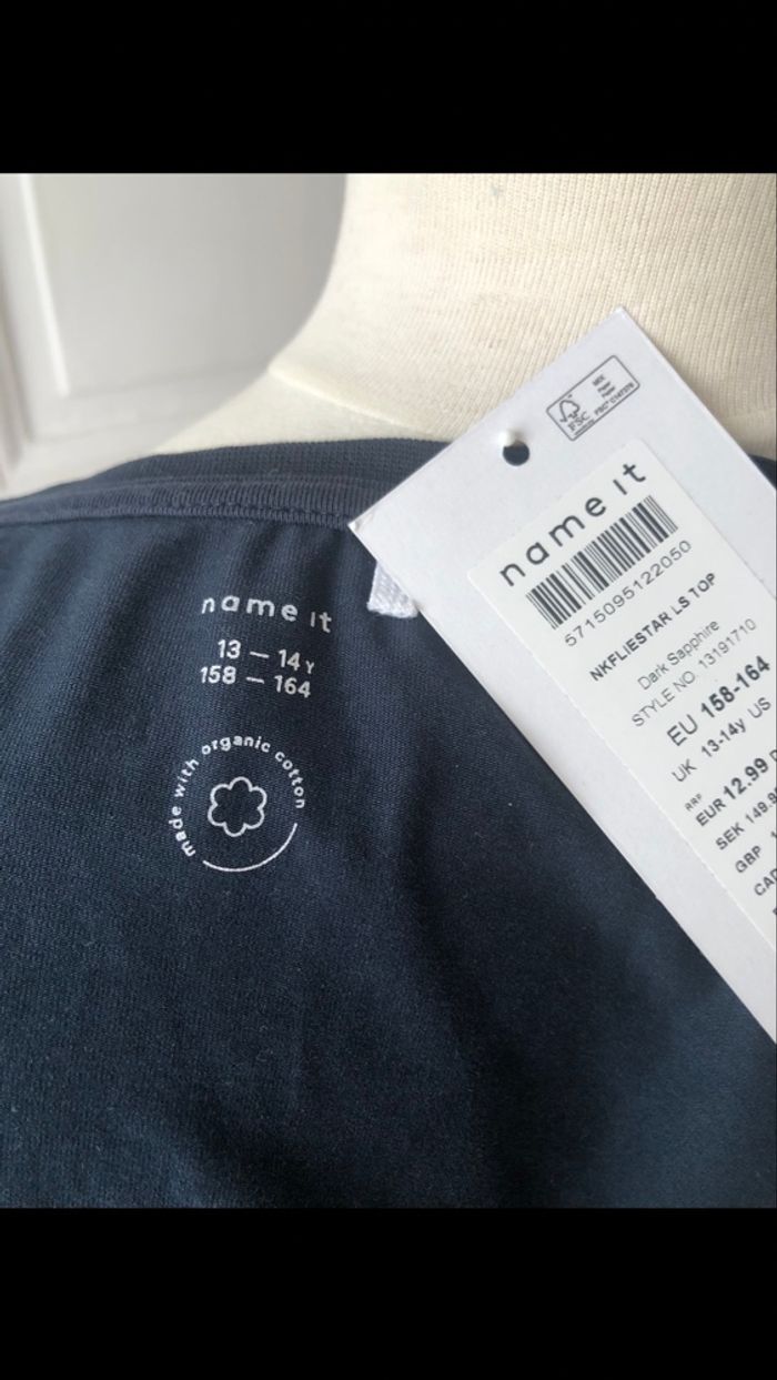 Tee  shirt bleu marine etoile sequins 14 ans  Name It - photo numéro 7