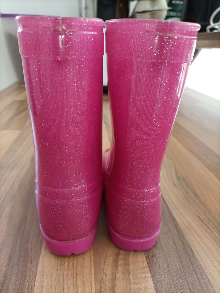 Bottes de pluie roses pailletées 25-26 - photo numéro 3