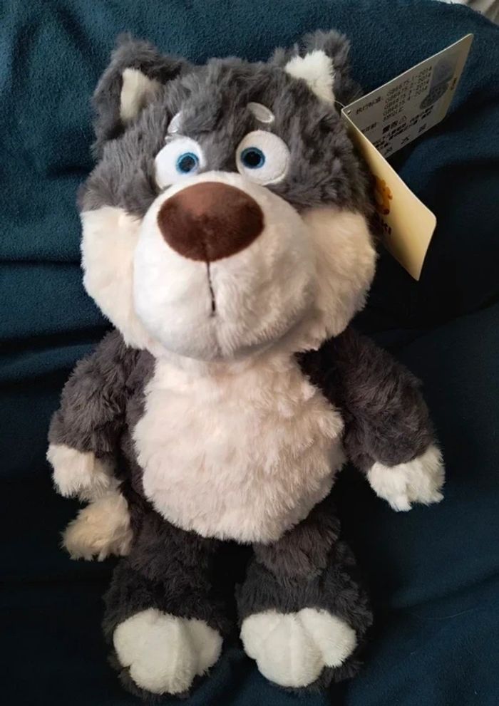 Peluche loup 🐺 + 2 cartes postales le mal aimé Intermarché - photo numéro 2