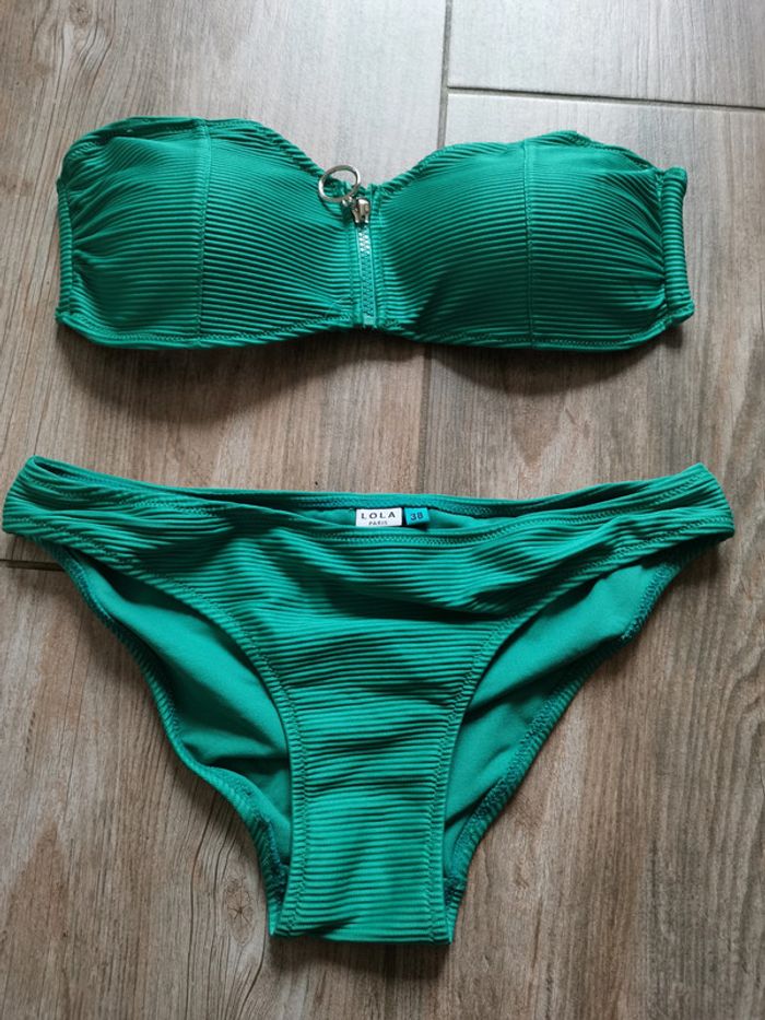 Maillot de bain 2 pièces Lola Paris taille 38 vert