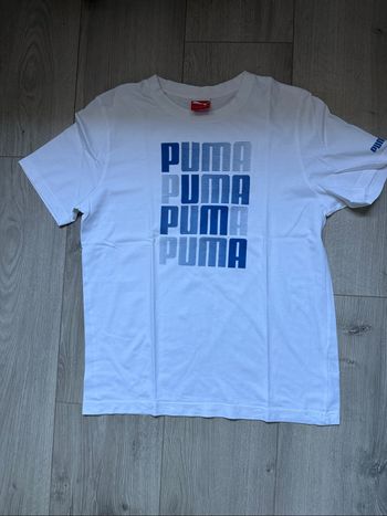 T-shirt puma blanc et bleu taille S