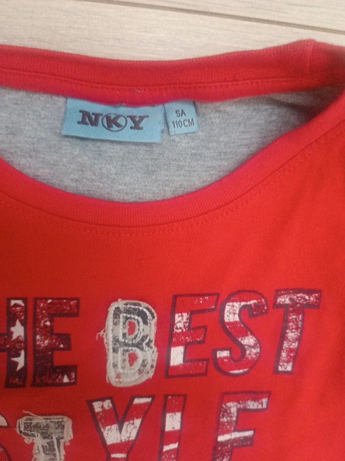 Tee-shirt ml longues rouge 5 ans - photo numéro 2