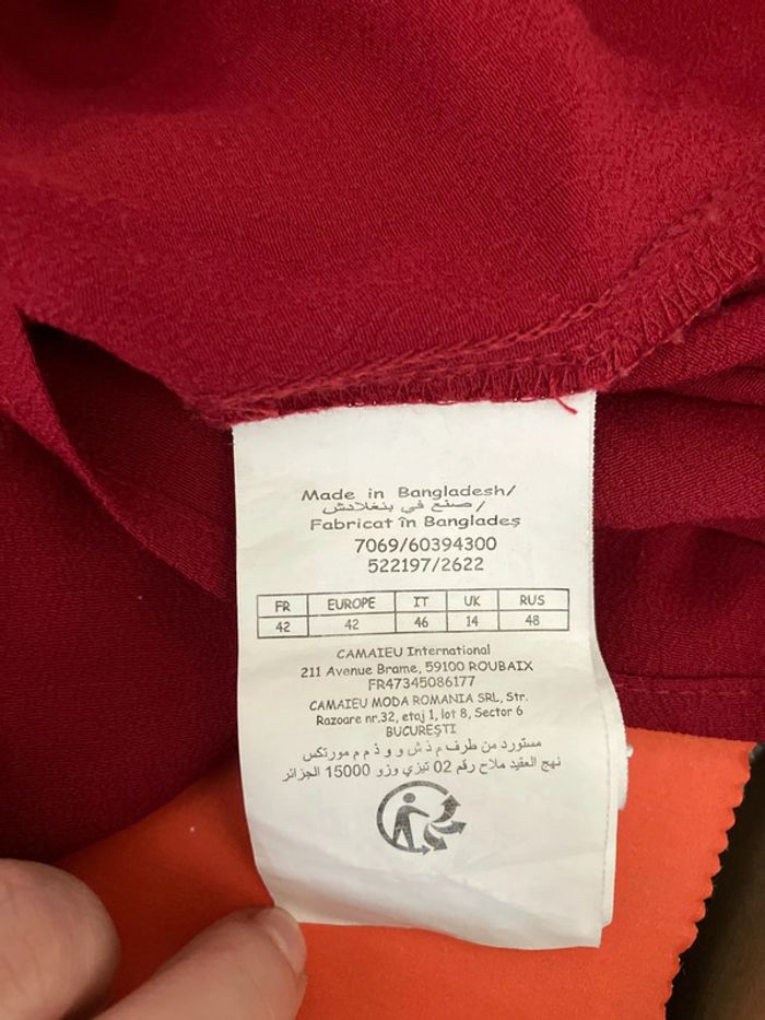 Chemise camaïeu bordeaux - photo numéro 4