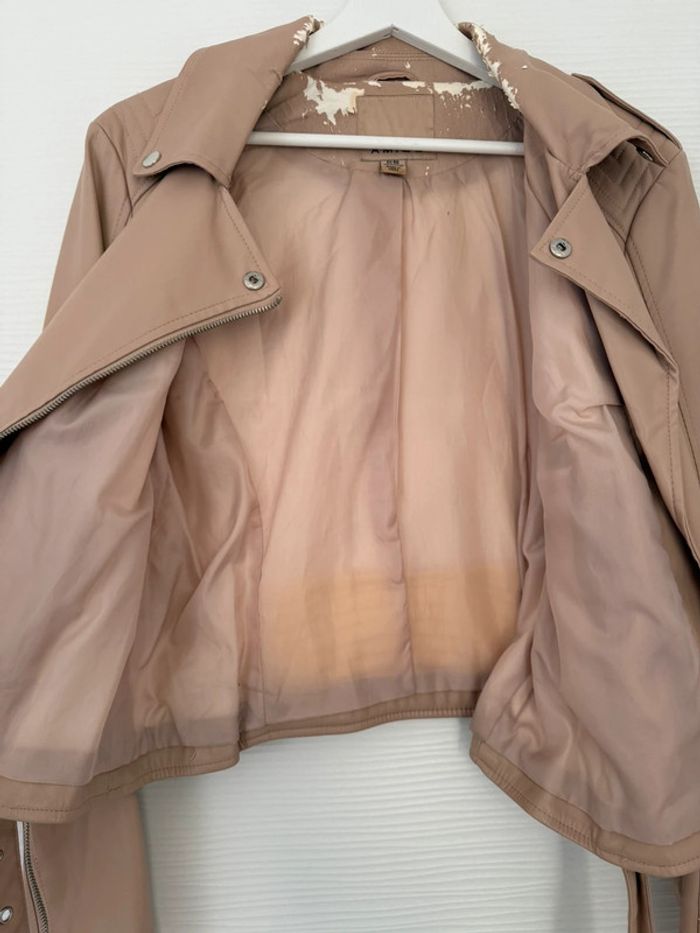 Veste perfecto similicuir rose poudré - photo numéro 8