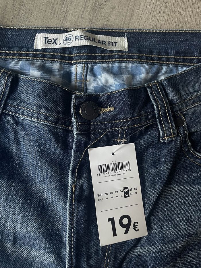 Jean Tex Regular neuf style usé – Taille XL (46 FR) - photo numéro 3