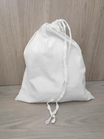 Grand pochon ivoire / Bouchara - 40×32cm