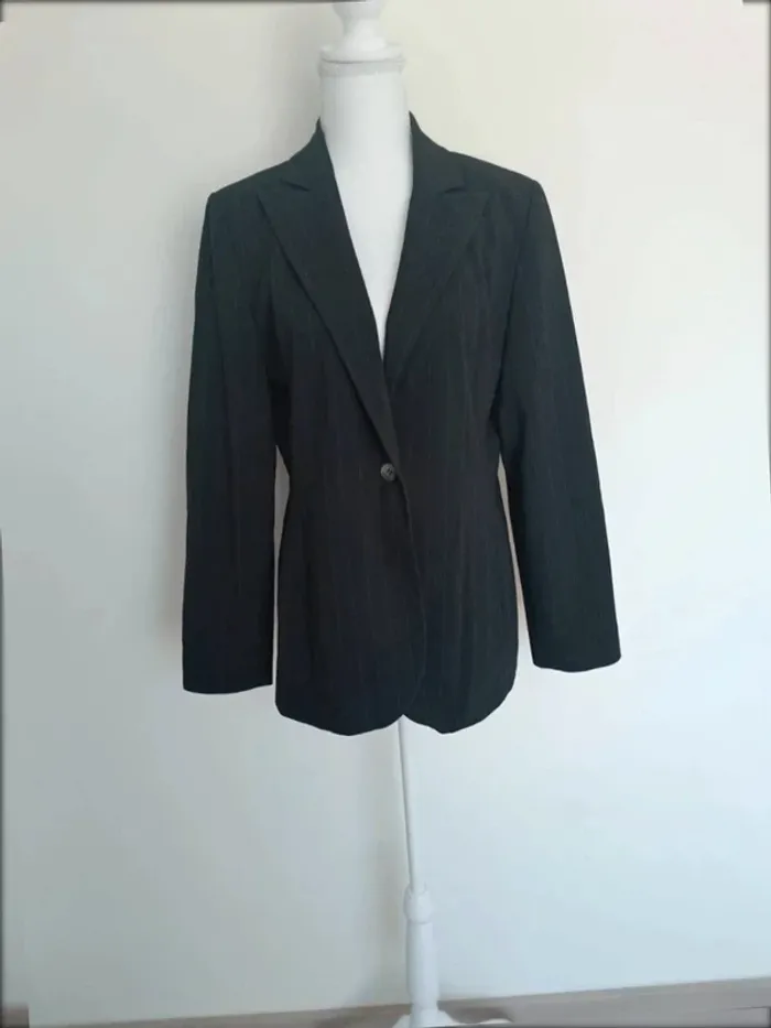 blazer noir à rayures femme fransa Taille large - photo numéro 2