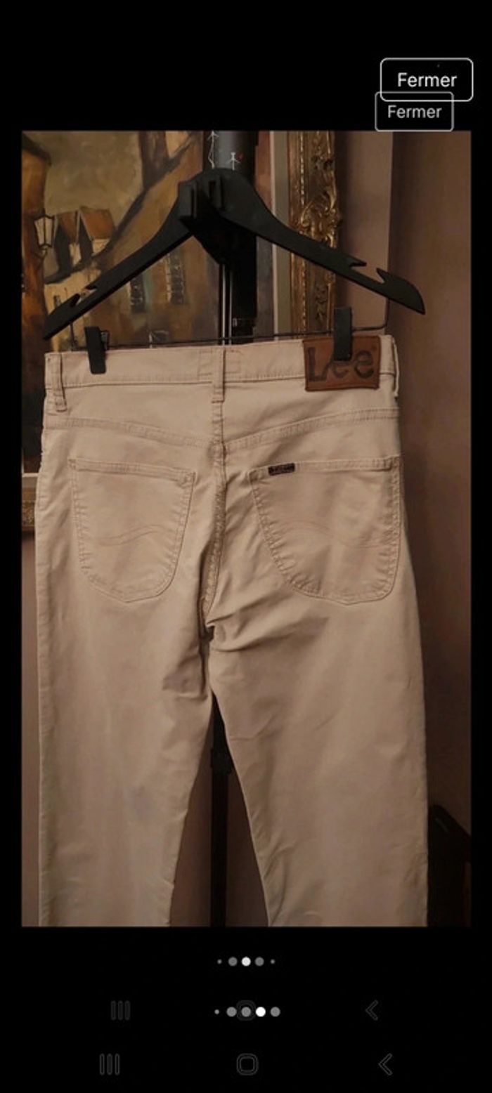 Pantalon coupe jeans beige Homme Lee W30 L34 - photo numéro 15
