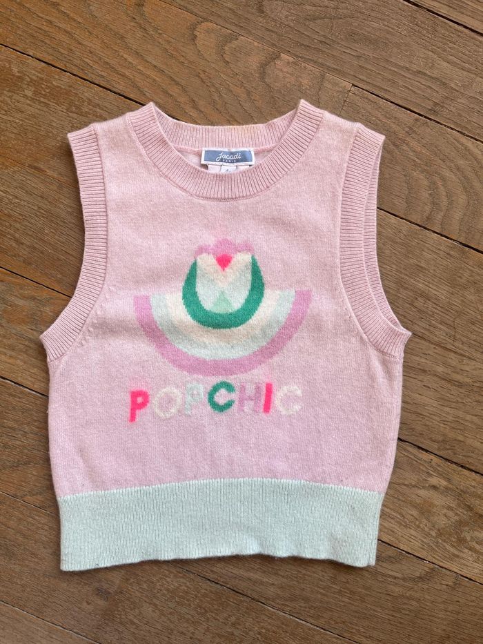 Pull sans manches rose Jacadi 4 ans