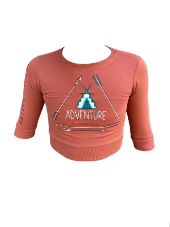 Pull Street Monkey marron enfant - « Adventure is out there » Taille 8 ans Neuf
