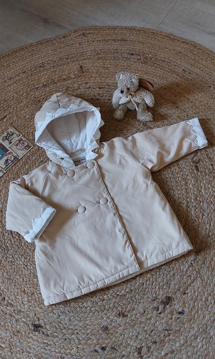 Veste hiver jaune paille Dpam 3/6 mois 62 cm - photo numéro 4