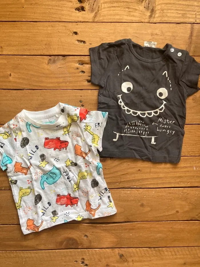 2 tee shirt manches courtes