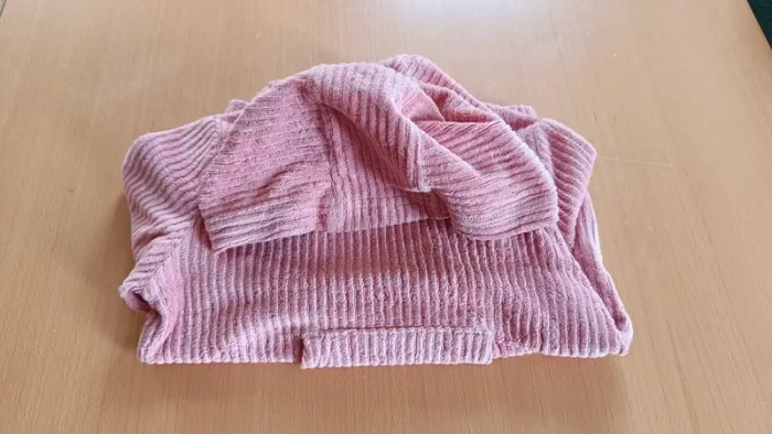 Pull velours effet côtelé rose - photo numéro 5