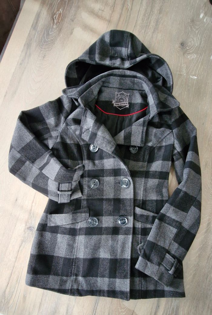 Manteau à grand carreaux