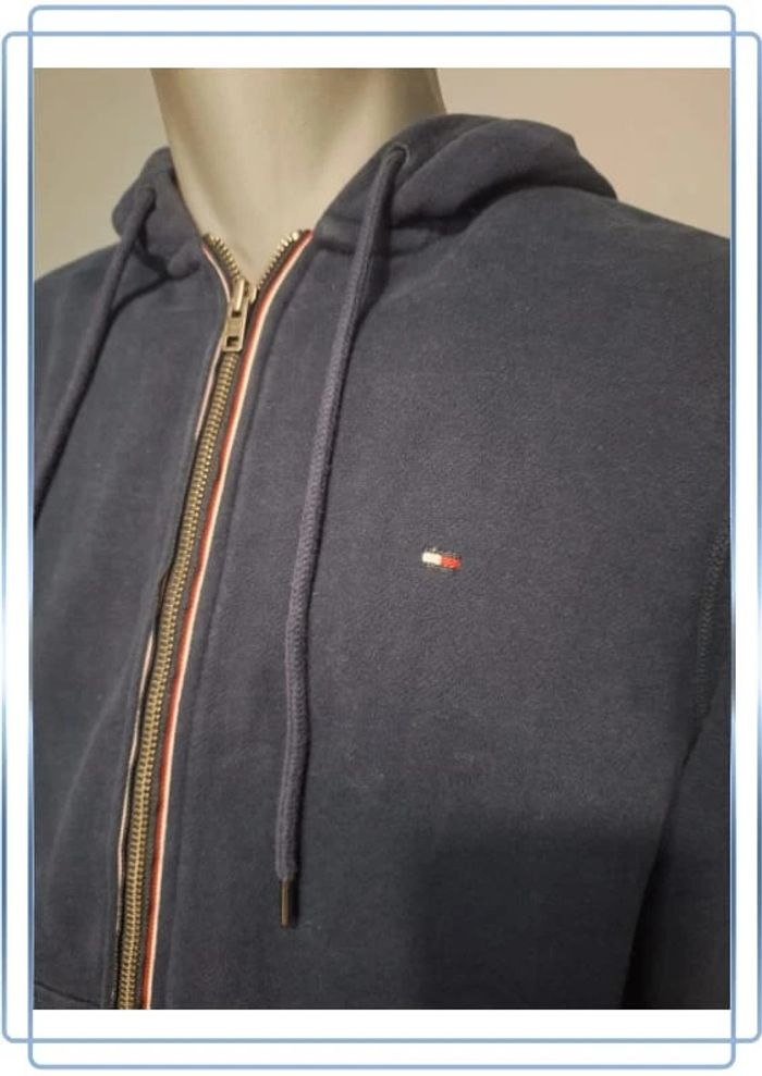 Sweat à capuche / hoodie full zip tommy Hilfiger - taille S - homme bleu brodé (326) - photo numéro 3