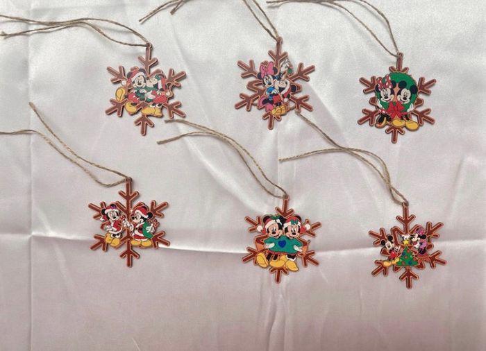 Boules Noël 2D Mickey flocon de neige