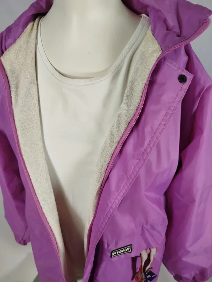 Kway vintage rose / violet - color bloc / coupe-vent imperméable vintage A257 - photo numéro 8
