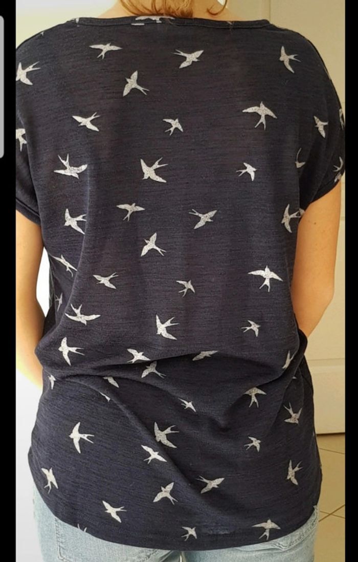 Tee shirt bleu Marine un.peu transparent - photo numéro 2