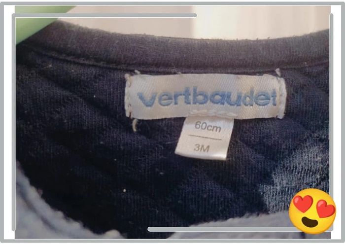 Gilet Vertbaudet bleu marine 3 mois - photo numéro 2