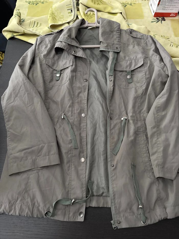 Veste kaki imitation militaire grande taille - photo numéro 3