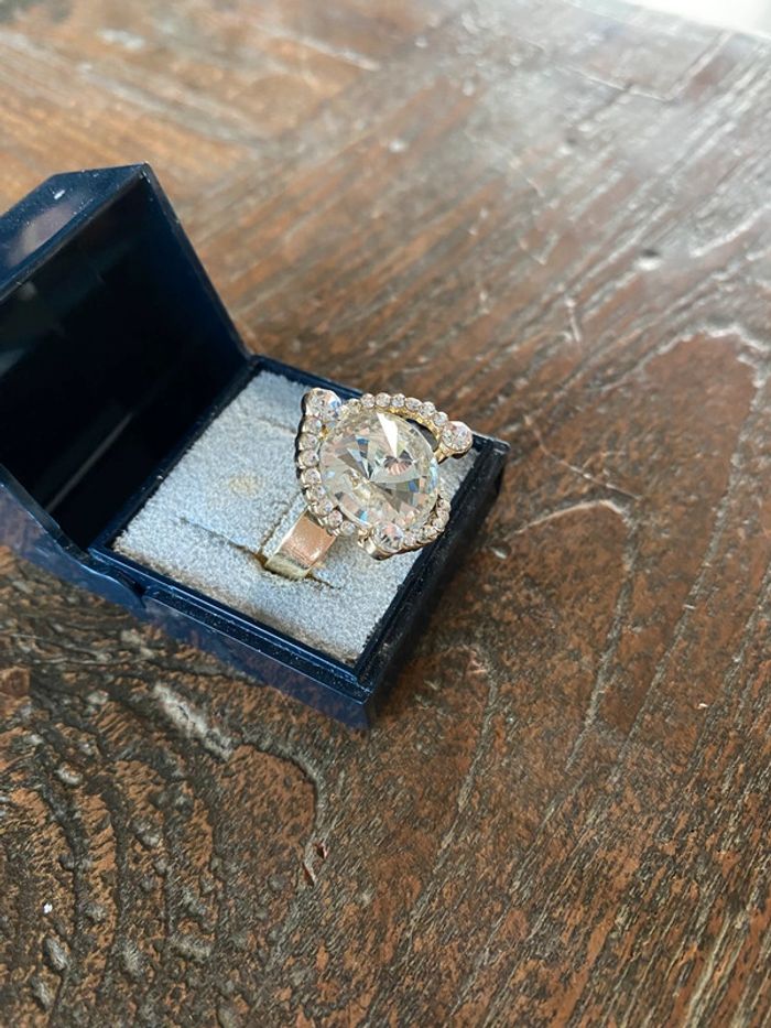 Magnifique bague réglage avec pierre et strass - photo numéro 5
