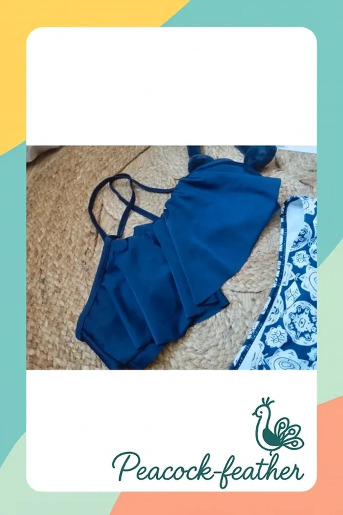 Maillot de bain bleu femme 38 culotte haute - photo numéro 2