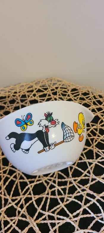 TITI et GROS MINET , bol Plastorex Mélamine vintage , Warners Bros 1975 ,Tefal