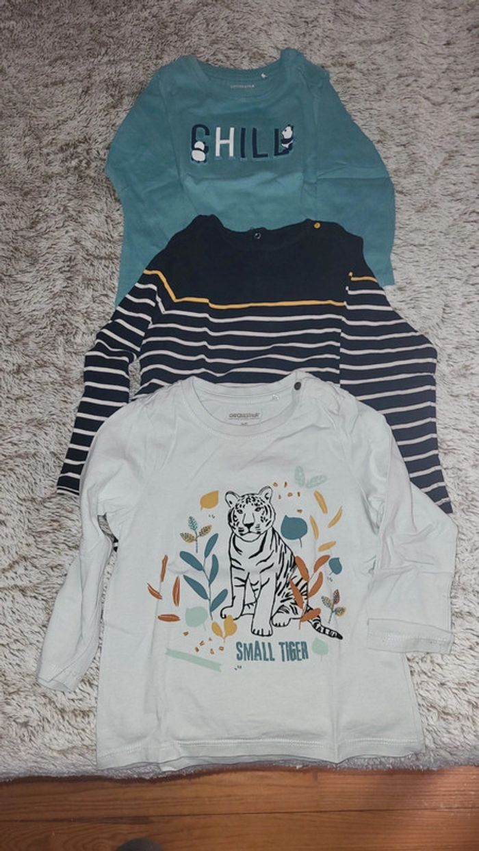 Lot 3 tee-shirt manches longues 36mois