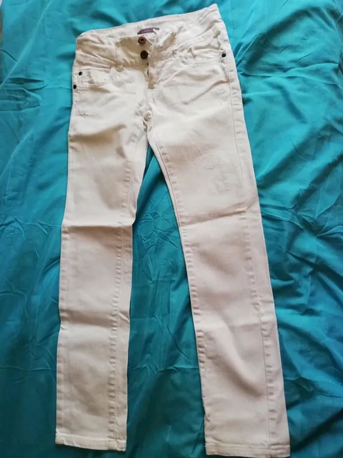 Jeans blanc fille