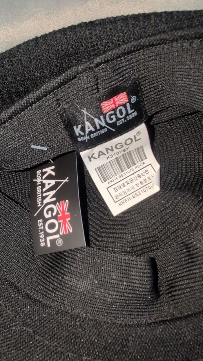 Béret kangol noir logo doré - photo numéro 4