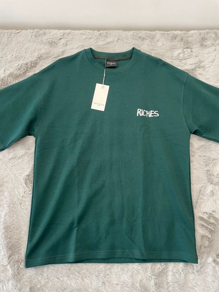 T-shirt Riches Paris motifs en reliefs vert - Taille S - photo numéro 3