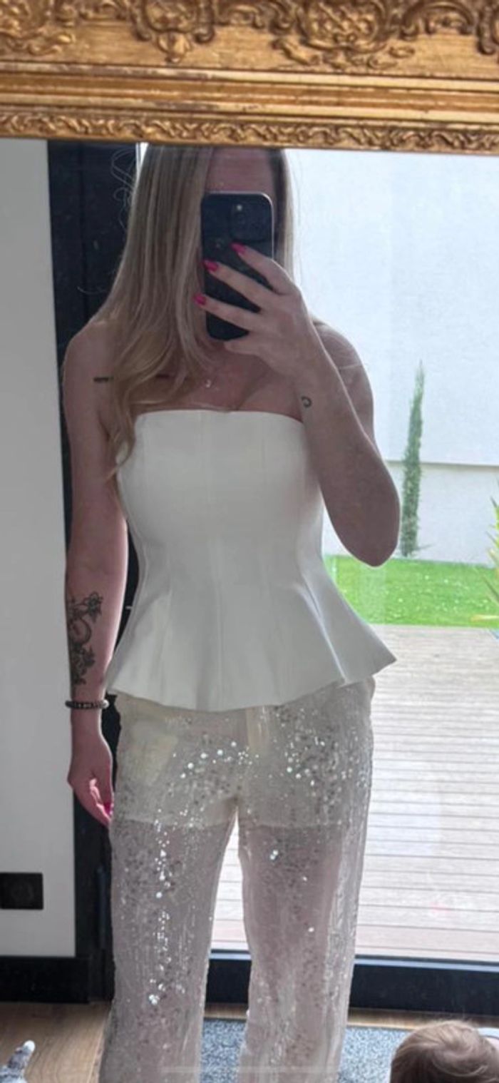 Bustier top péplum
