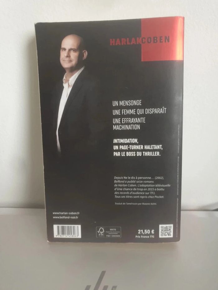 Livre Intimidation - Harlan Coben- broché grand format - photo numéro 2