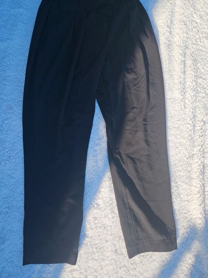 Pantalon Fluide paperbag Noir - photo numéro 3