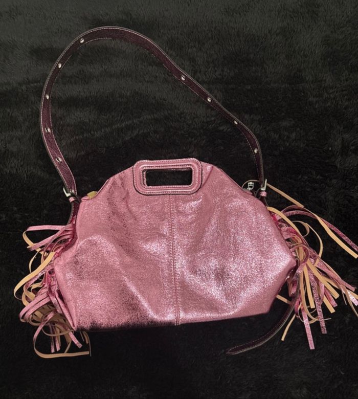 Sac femme rose à franges