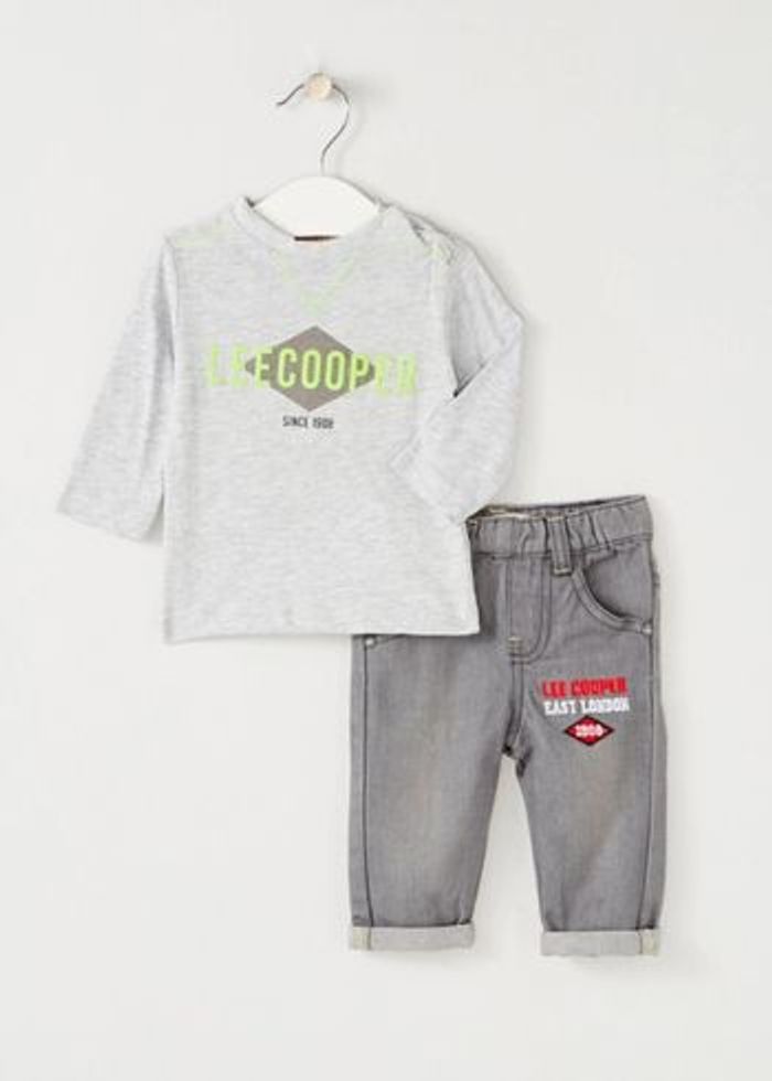 Ensemble bébé Lee Cooper – Taille 12 mois – Gris/Vert – Neuf avec étiquette - photo numéro 3