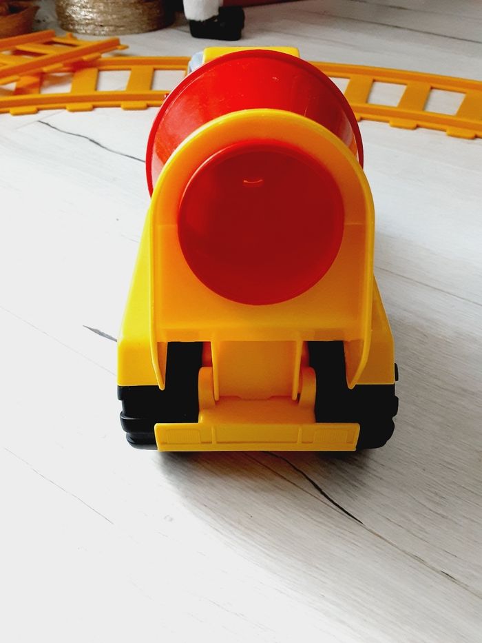 Jeu jouet enfant engin véhicule de chantier bétonneuse toupie à béton 33 x 19 cm - photo numéro 4