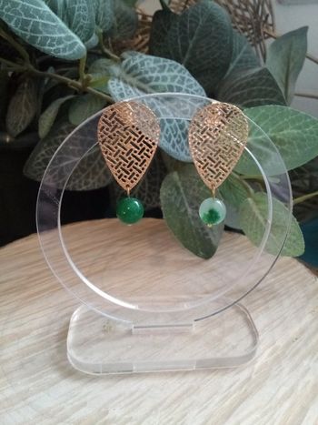 Boucles d'oreilles en pierre de jade naturelle