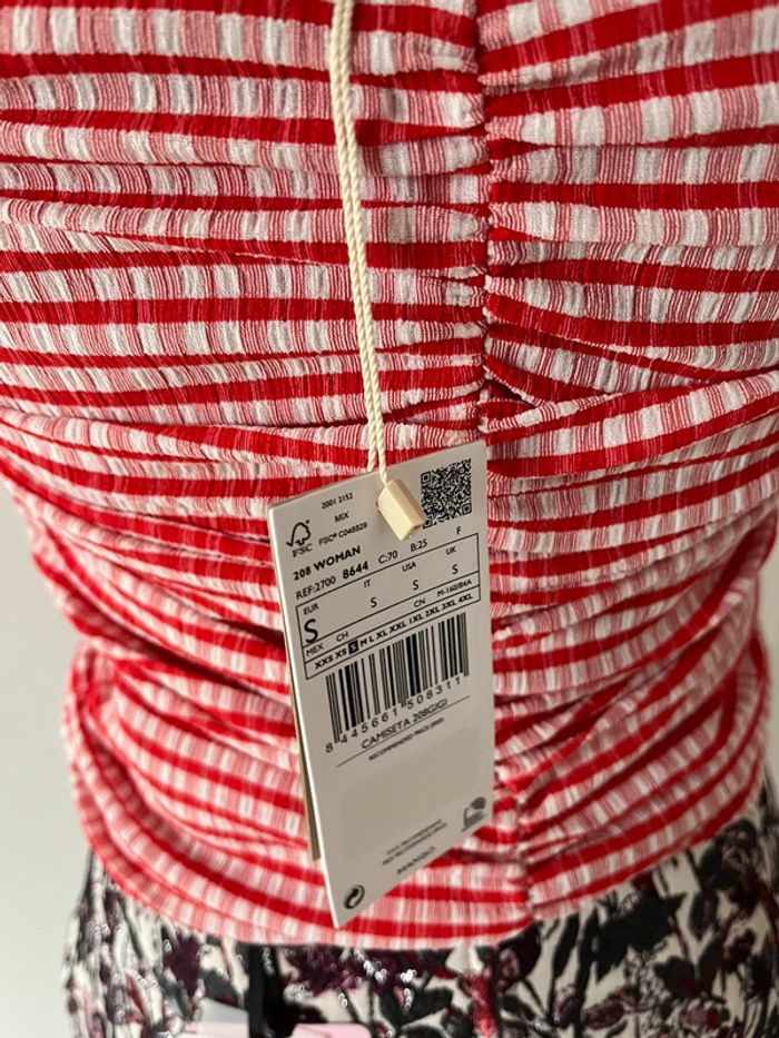 Top court carreaux Vichy taille S - photo numéro 3