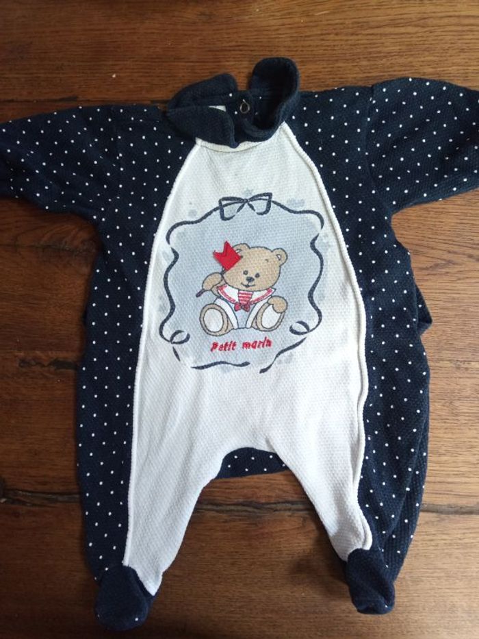 Dors bien bleu marine à pois