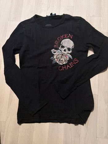 T-shirt 12 ans overgame noir manches longues