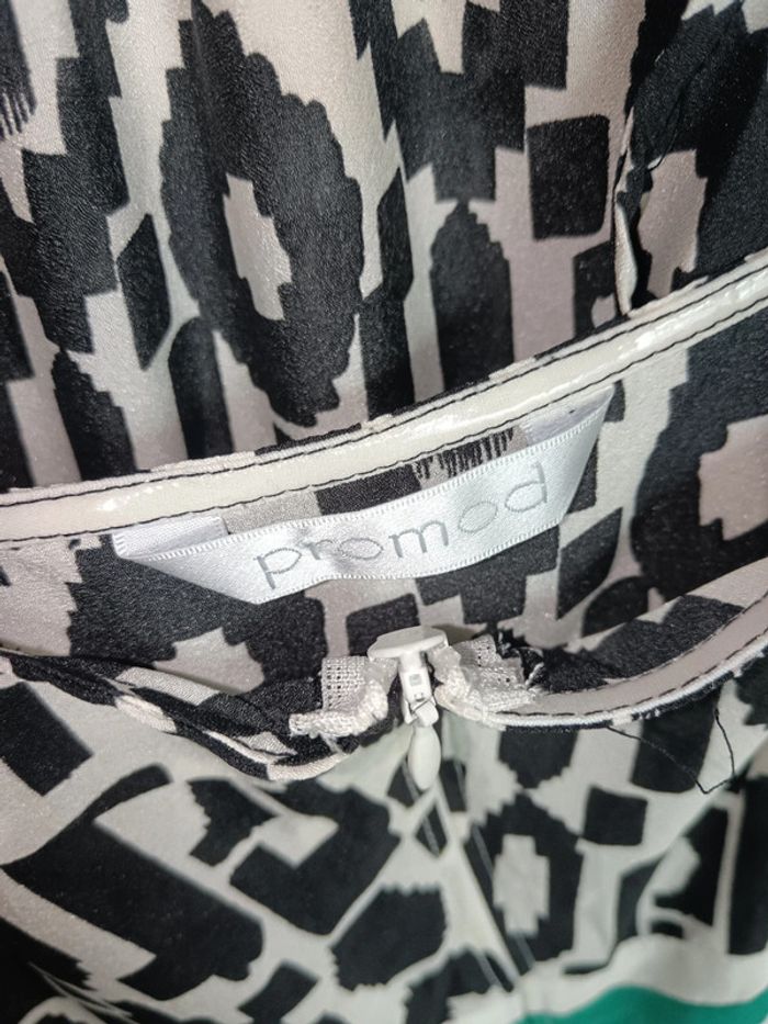 Robe promod été dos croisé verte motif noir et blanc - photo numéro 5